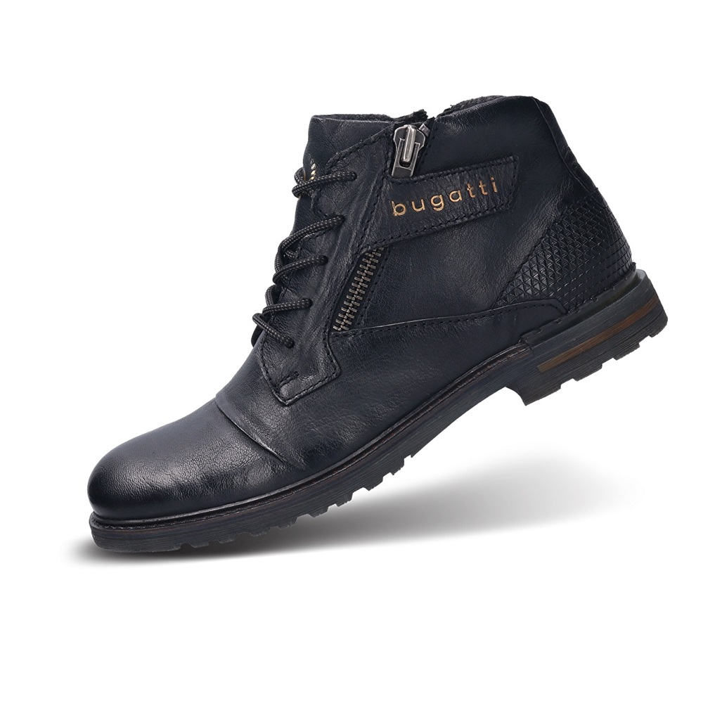 Black Bugatti Vittore Men's Lace-up Boots | New Zealand-83741